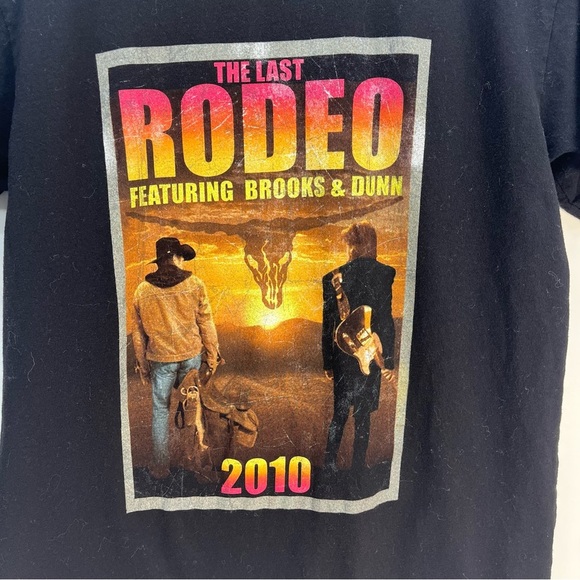 Brooks And Dunn The Last Rodeo Tour 2010 Tour Black T Shirt Size Small Country - Picture 4 of 5